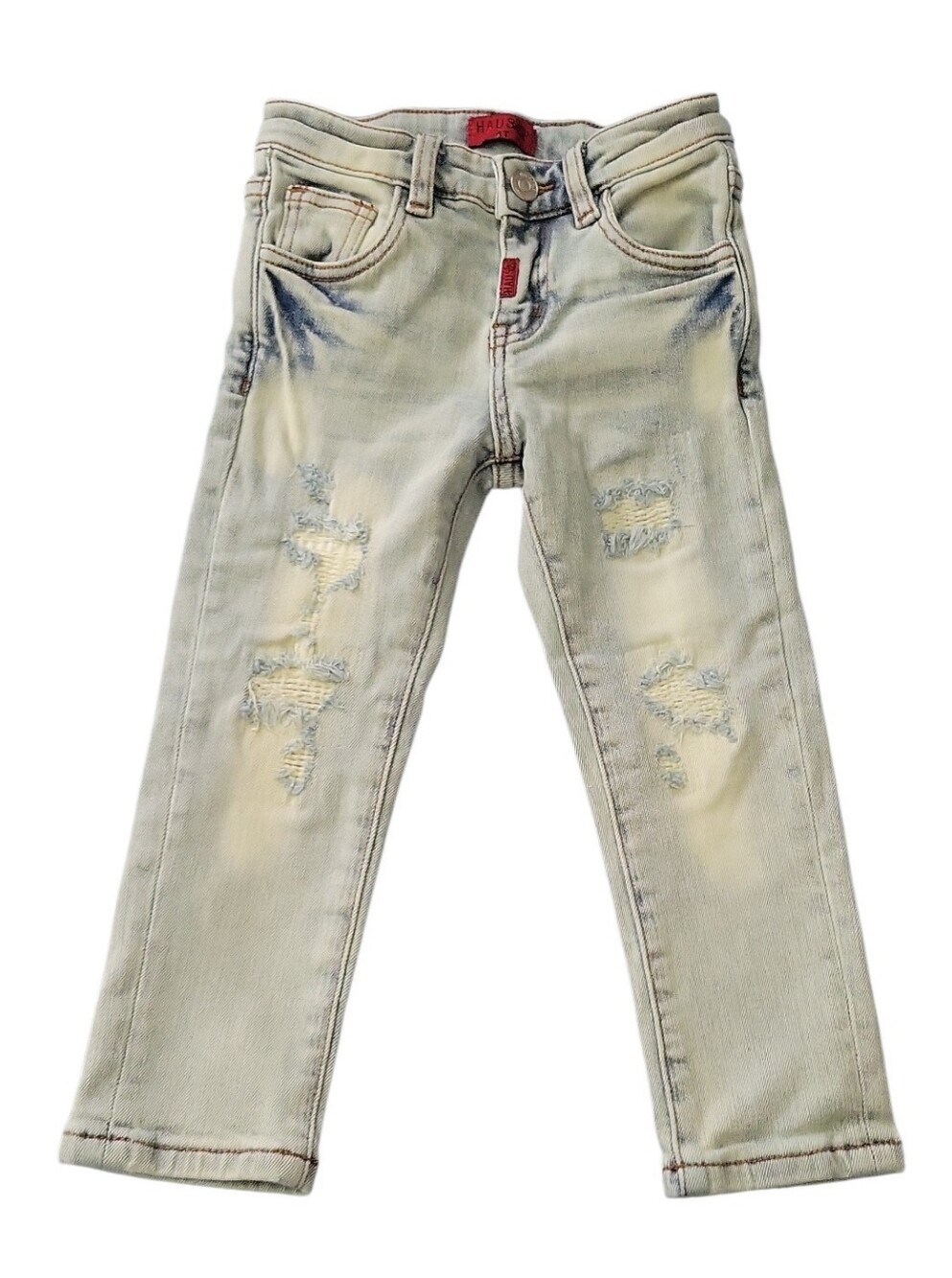 Haus of Jr Kids Light Wash Distressed Jeans - Pale Blue 4T